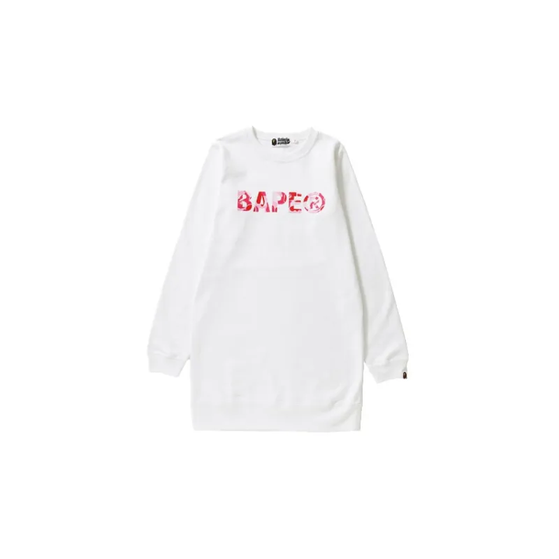 A BATHING APE Long-Sleeved Dresses Women's White-1