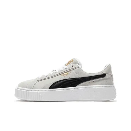 PUMA Platform Skateboard Shoes Women's Low-Top Gray/White/Black