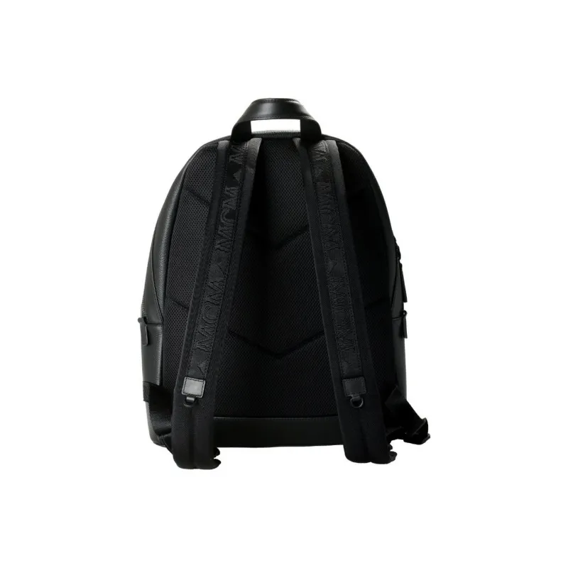 MCM Stark Visetos Leather Backpack Medium Size Men's Black-3