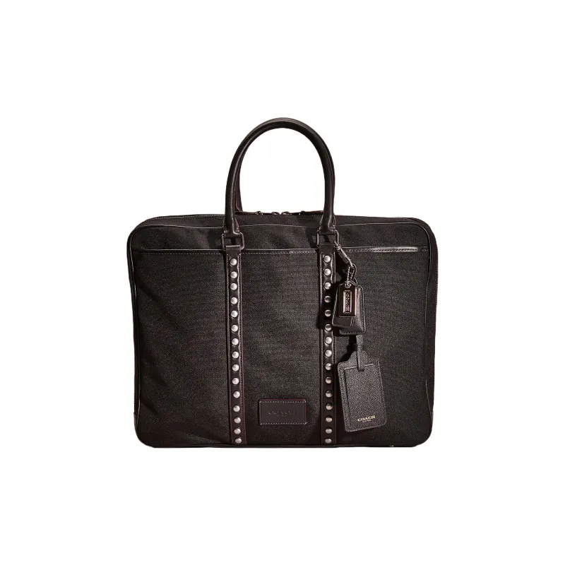 COACH Metropolitan Calfskin Briefcases Handbags Large Size Women's Black-0