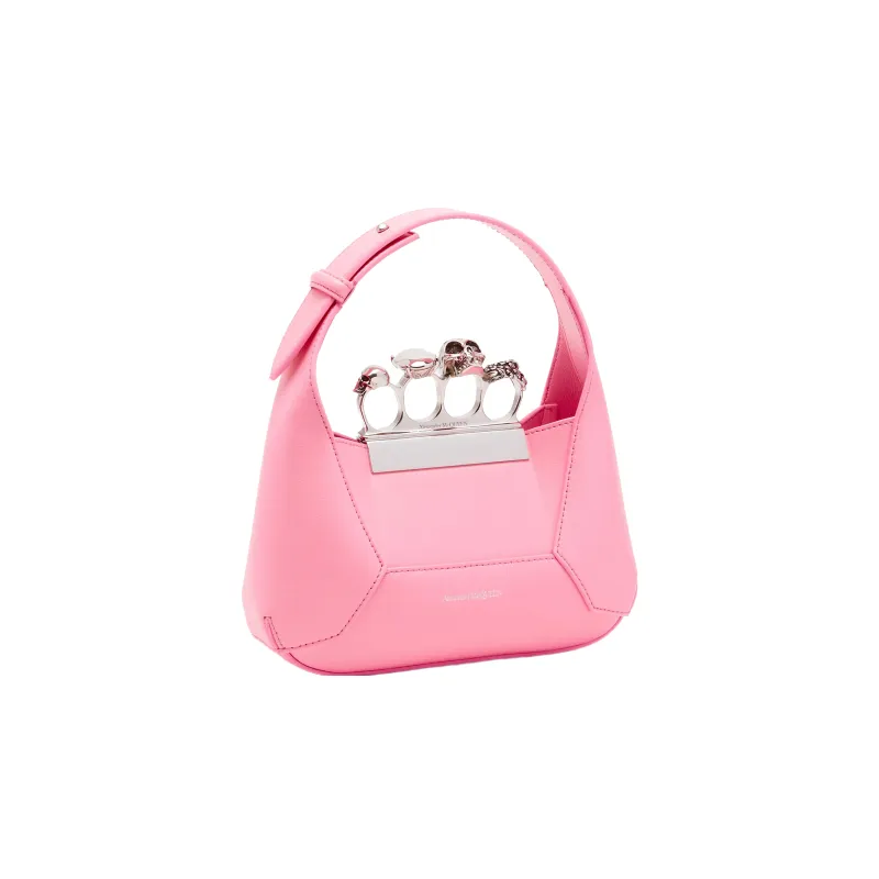 Alexander McQueen Smooth Cow Leather Hobo Bag Shoulder Bag Crossbody Handbag Mini Women's Pink-2
