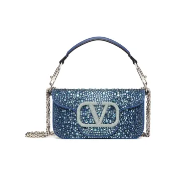 Valentino Locò Denim Handbag Shoulder Bag Small Size Women's Blue