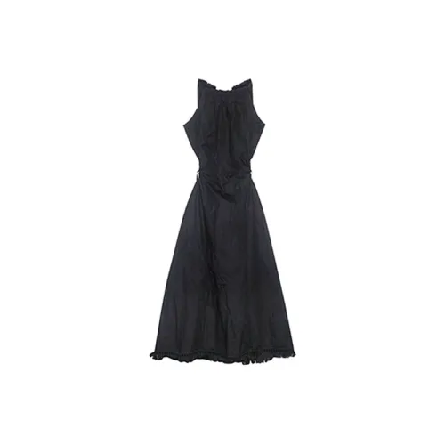 HUULOB Slip Dresses Women's Black