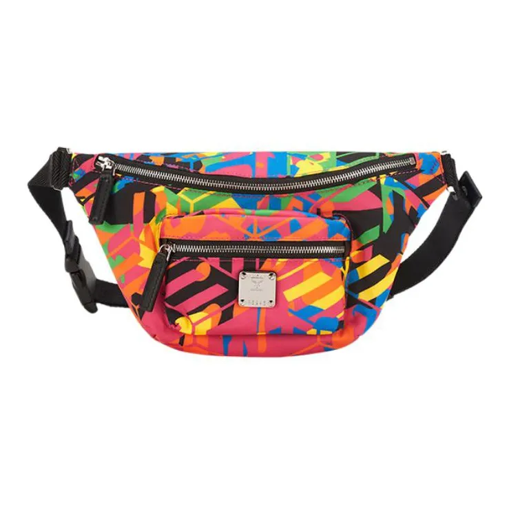 MCM Cubic Series Nylon Sling Bag, Fanny Pack Mini Men's Multicolor-1