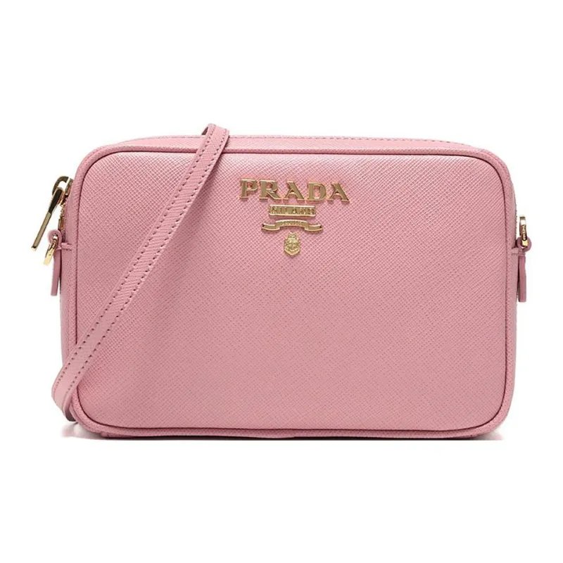 PRADA Cow Leather Small Square Bag Crossbody Bag Shoulder Bag Women's Light Pink-0