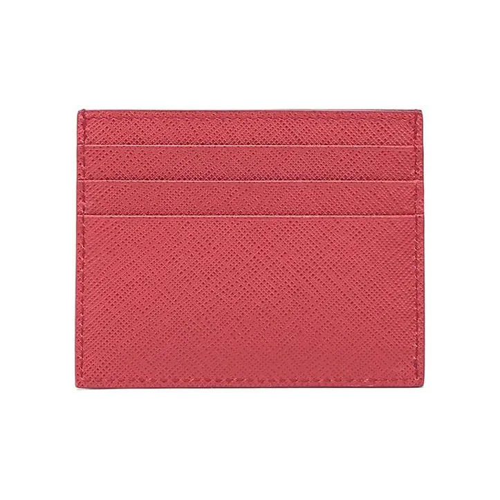 PRADA Cow Leather Card Holder Card Holder Women's Rose Red-2