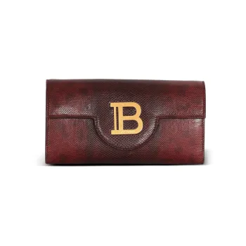 BALMAIN B BUZZ Leather Shoulder Bag, Crossbody Bag, Wallet Women's Red