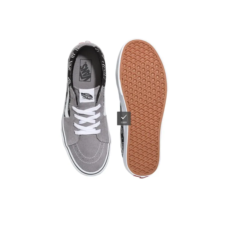 Vans SK8 Low Paisley 'Grey True White'-3