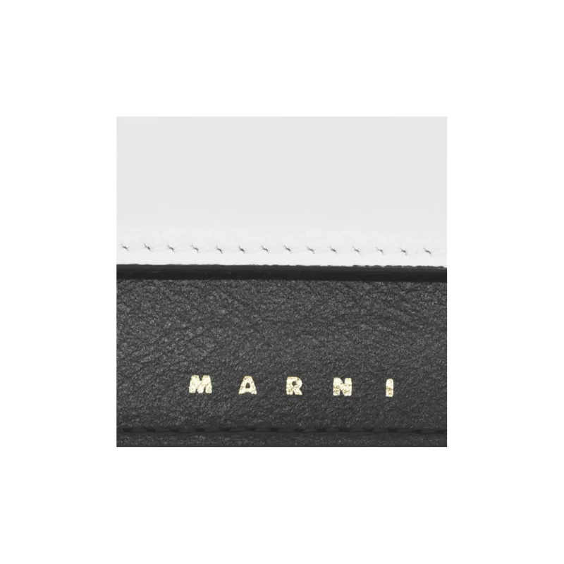 MARNI Calfskin Card Holder, Wallet Regular Women's White/Black-6
