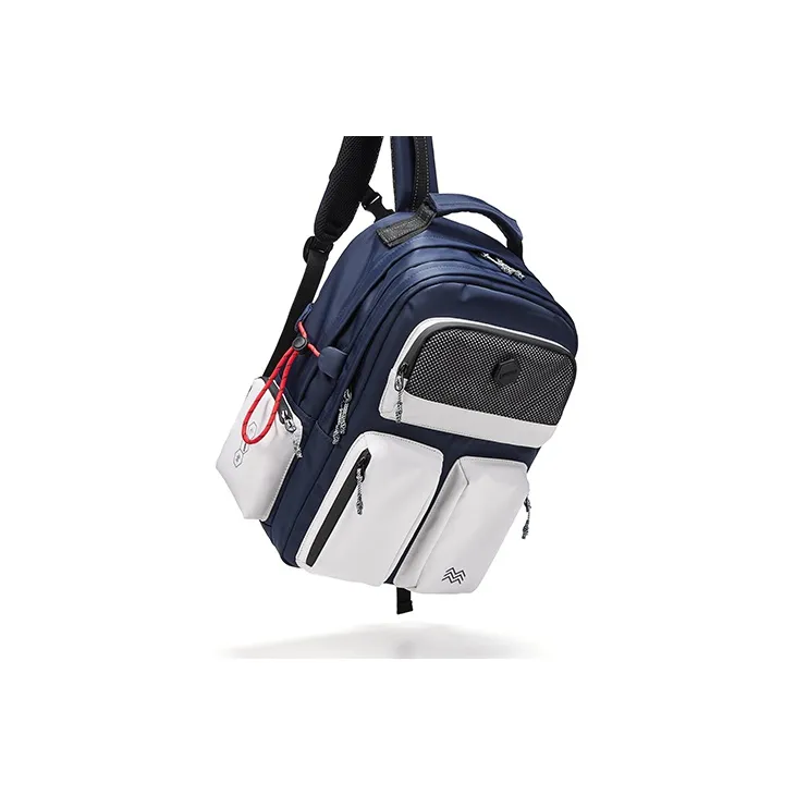 Land Gulls Nylon Fabric Backpack Laptop Bag Tubas Unisex Navy Blue/Black-1