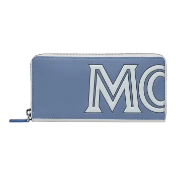 MCM Leather Wallet Women's Light Blue White