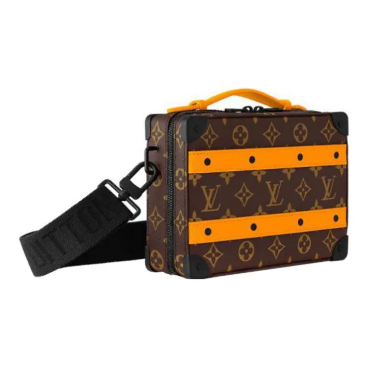 LOUIS VUITTON SOFT TRUNK Coated Canvas With Leather Shoulder Bag Crossbody Bag Regular Women's Brown/Orange-1
