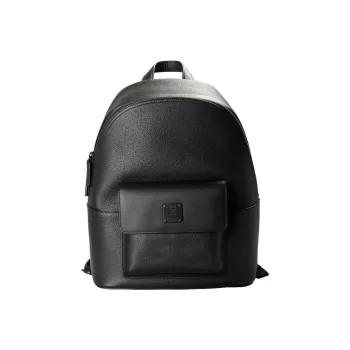 MCM Stark Visetos Leather Backpack Medium Size Men's Black