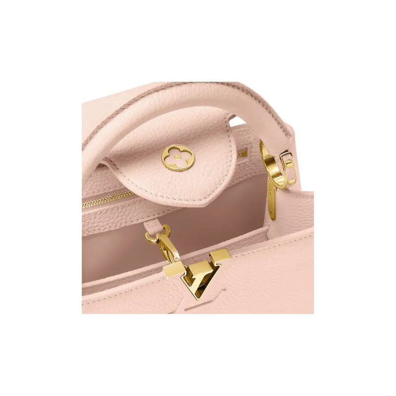 LOUIS VUITTON Capucines Taurillon Leather Kapusin Crossbody Tote Bag Over One Shoulder Trumpets Women's Pink-4