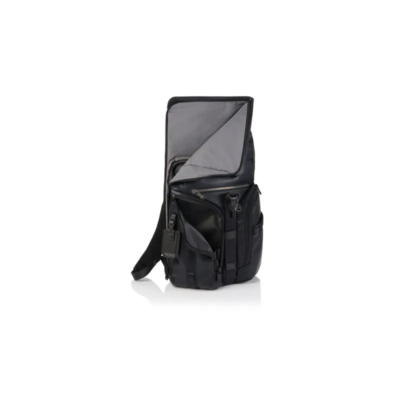 TUMI Leather Travel Bag Backpack Regular Unisex Black-4