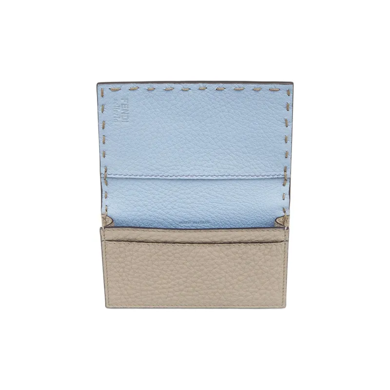 FENDI Calfskin Wallet Money Clip Card Holder Men's Dove Gray-2