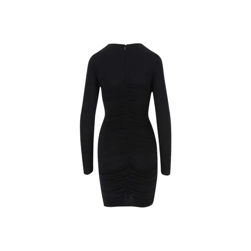 PINKO Gathered V neck Minidress-1