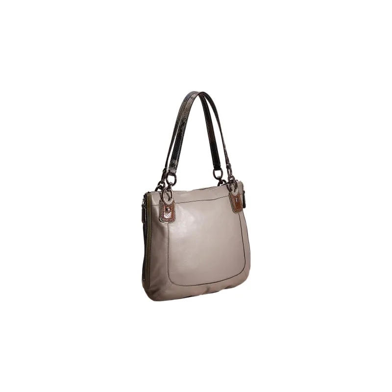 COACH Kristin Crocodile Pattern Leather Tote Bag Shopping Bag Handbag Shoulder Bag Women's Gray-1