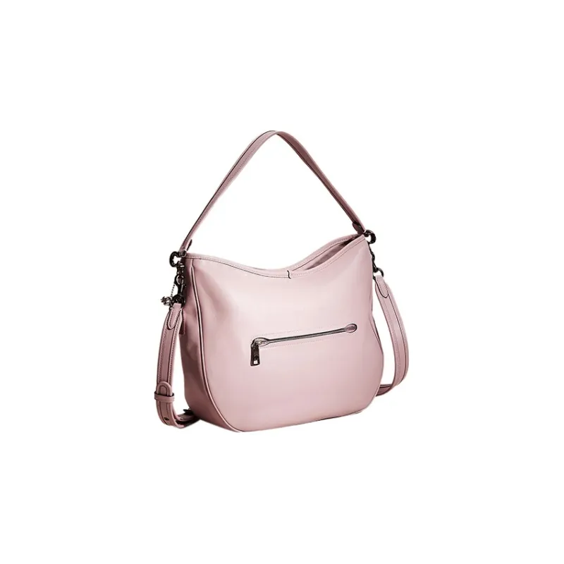 COACH Hobo Leather Hobo Bag, Portable Crossbody Bag, Shoulder Bag Women's Pink-1