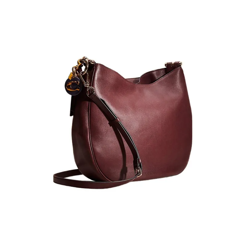 COACH Mae Glove Tanning Shoulder Bag Handbag Shoulder Bag Crossbody Bag Large Size Women's Red Brown-1