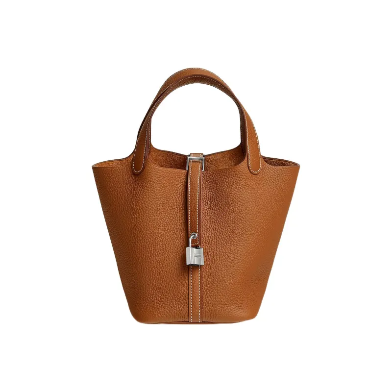 HERMES Bag Picotin 18 Lock Clemence Leather Gold-0