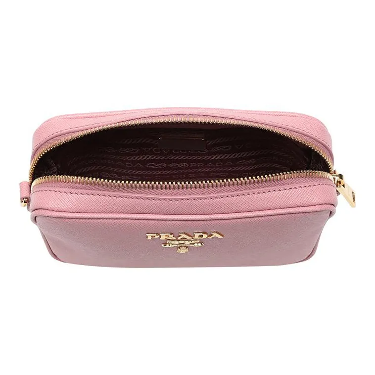PRADA Cow Leather Small Square Bag Crossbody Bag Shoulder Bag Women's Light Pink-5