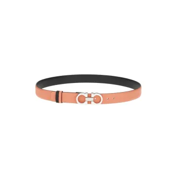 FERRAGAMO Cow Leather Belts Women's Red Width 2.5cm