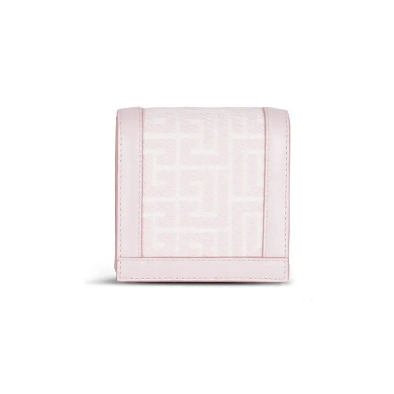 BALMAIN 1945 Jacquard Calfskin Shoulder Bag Crossbody Bag Card Holder Women's Pink-1