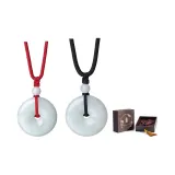 Jadeite Peaceful Buckle Pendant, 1 Pair+Heritage Box