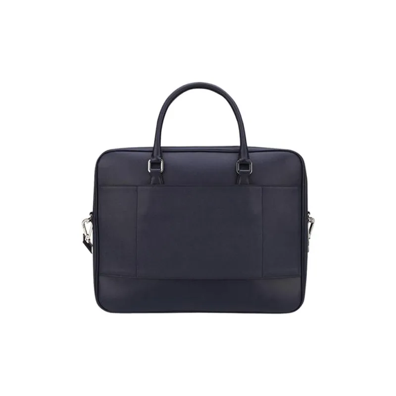 PRADA Cow Leather Briefcase Portable Crossbody Bag Shoulder Bag Men's Dark Blue-1