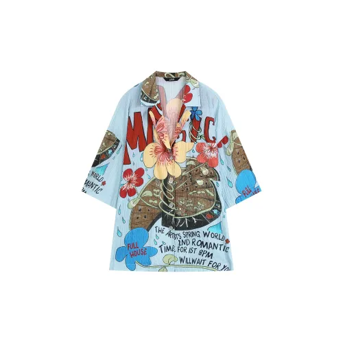 ELF SACK Flower Fairy Series Jackets Women's Illustrated Blue