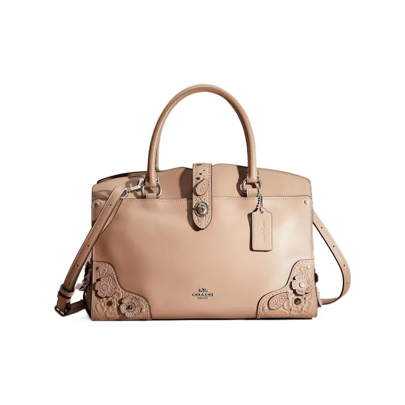 COACH Mercer Leather Tote Bag Shopping Bag Handbag Shoulder Bag Crossbody Bag Large Size Women's Milk Tea Beige-0
