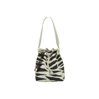 MCM Canvas With Leather Drawstring Bag, Bucket Bag, Portable Crossbody Bag, Shoulder Bag Medium Size Women's