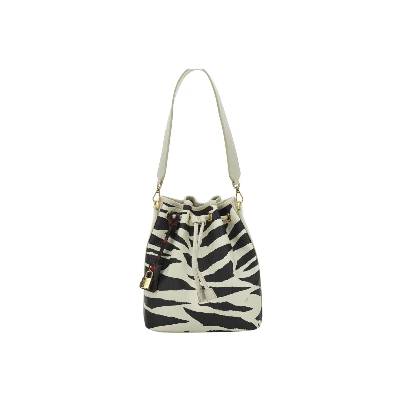 MCM Canvas With Leather Drawstring Bag, Bucket Bag, Portable Crossbody Bag, Shoulder Bag Medium Size Women's-0