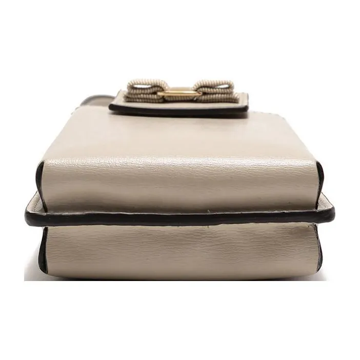 FERRAGAMO Vara Cow Leather Cell Phone Pouch, Shoulder Bag Women's Milk Tea-5