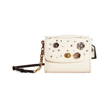 COACH Kip Leather Small Square Bag Crossbody Bag Shoulder Bag Women's White