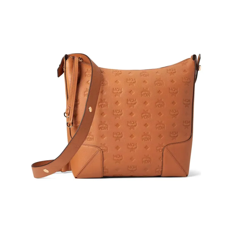 MCM Aren Full Grain Nappa Leather Hobo Bag, Handbag, Shoulder Bag Medium Size Women's Brown-2