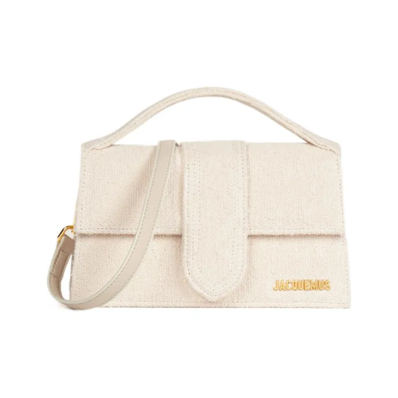 Jacquemus Cotton Handbag Shoulder Bag Crossbody Bag Medium Size Women's White-0