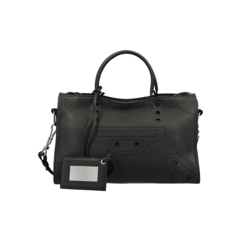 Balenciaga Neo Classic Cow Leather Biker Bag Shoulder Bag Crossbody Bag Handbag Small Size Women's Black-0