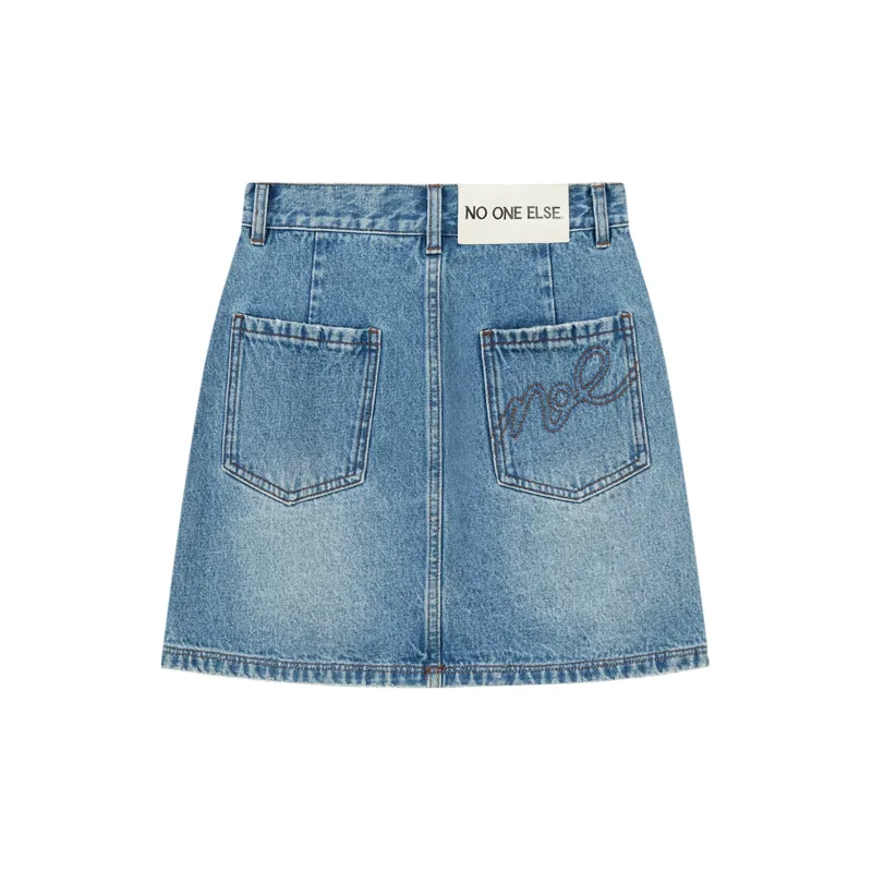 NO ONE ELSE Denim Short Skirts Women's Denim Blue-1