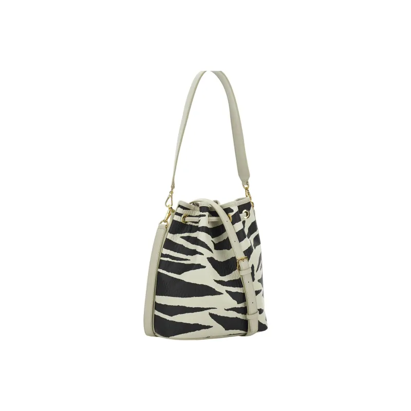MCM Canvas With Leather Drawstring Bag, Bucket Bag, Portable Crossbody Bag, Shoulder Bag Medium Size Women's-1