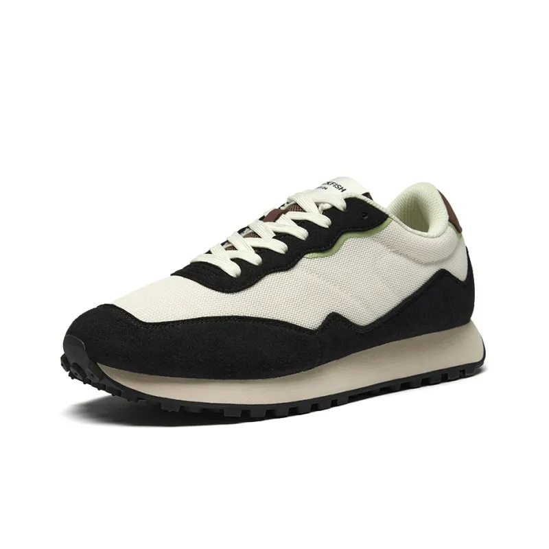 Rockfish Anti Slip And Wear Resistant Breathable Low Top Running Shoes Unisex Black Beige-1