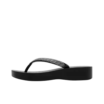 Ipanema Rubber Sole Slip Resistant Flip Flops Women's Black Gray Color