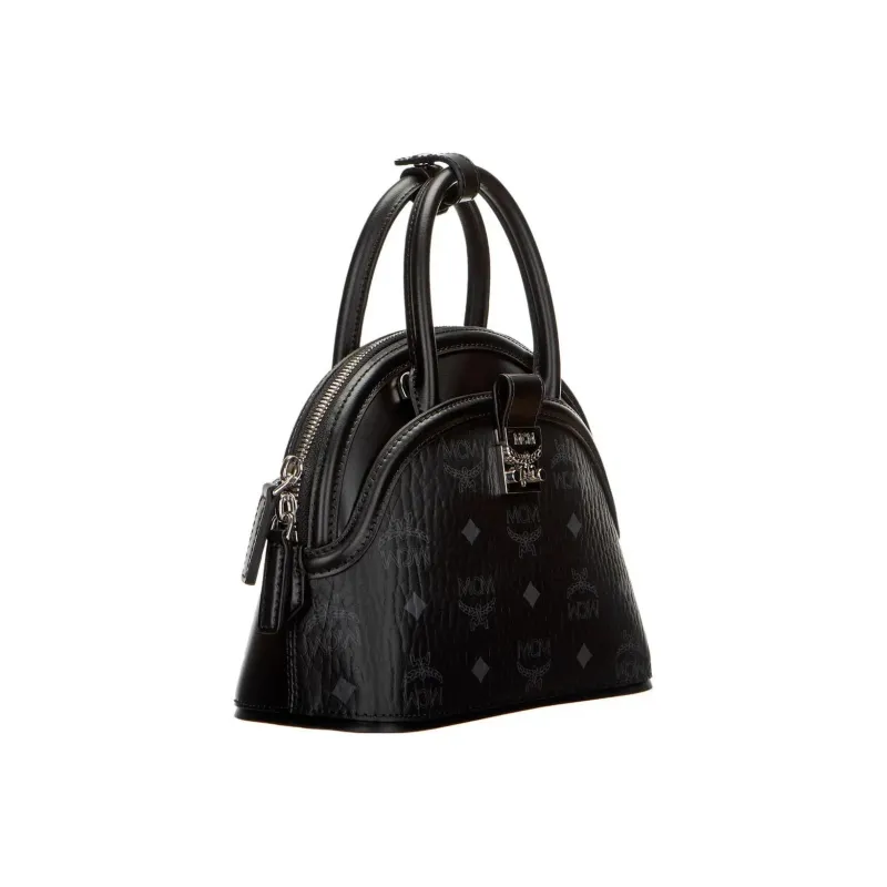 MCM Tracy Visetos Coated Canvas With Leather Trim Shoulder Bag, Crossbody Bag, Handbag Small Size Women's Black-2