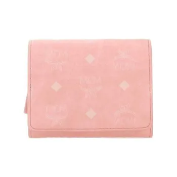 MCM Nappa Leather Trim Card Holder, Wallet Mini Women's Pink