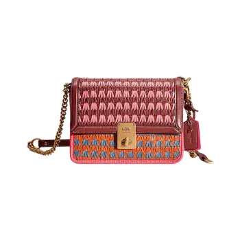 COACH Hutton Calfskin Envelope Bag Small Square Bag Crossbody Bag Shoulder Bag Women's Multicolor