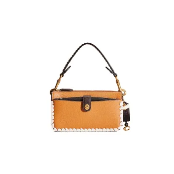 COACH NOA Leather Envelope Bag Handbag Small Size Women's Yellow