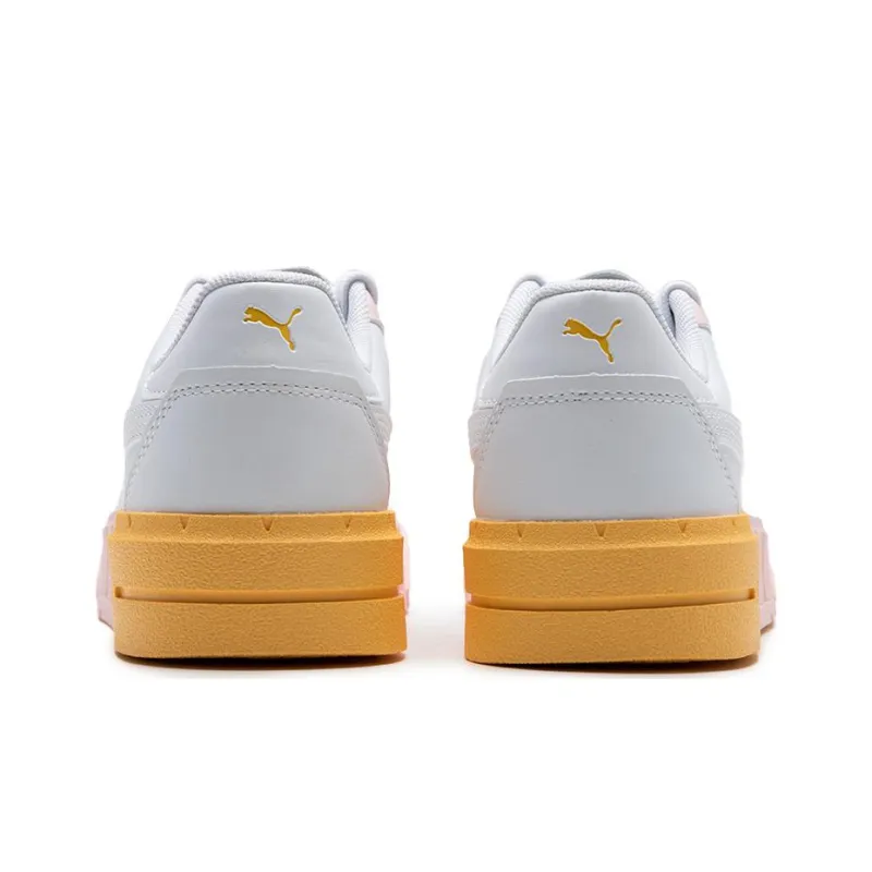 PUMA Cali Court Beach Days Wns Anti-Slip Wear-Resistant Low-Top Skateboard Shoes Women's White Pink Yellow-3