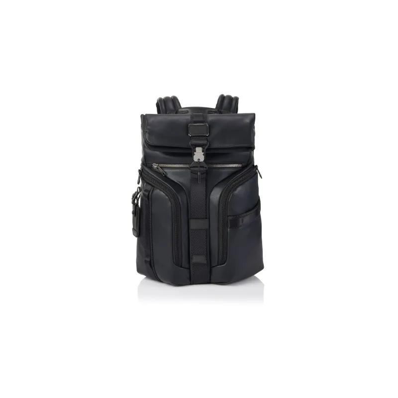 TUMI Leather Travel Bag Backpack Regular Unisex Black-0