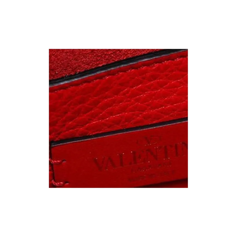 Valentino Calfskin Bucket Bag Portable Crossbody Bag Shoulder Bag Women's Red-6
